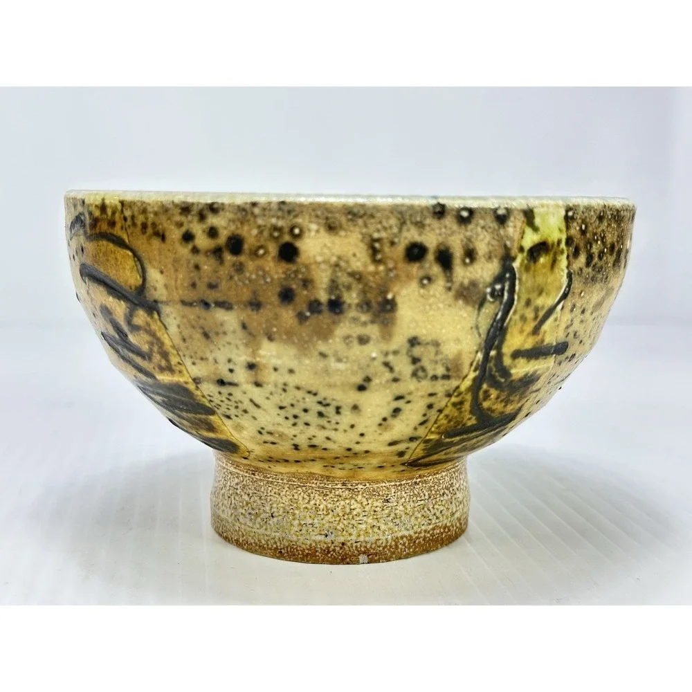Vintage Matcha Bowl Sasae Tea Bowl Flat Tea‎ Bowl Tableware